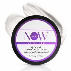Squalane Body Butter - Squalane and Hyaluronic Acid Body Lotion with Hydrating Coconut Oil and Shea Butter - Luxurious, Moisturizing, Non-Greasy Cream for Dry Skin - 6 oz