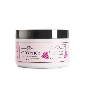 ST. D'VENCE Pink Blossom Soft Cream- 24Hr Of Intense Moisturization Non Greasy Lightweight Paraben & Mineral Oil Free, 200 G (Pack Of 1)