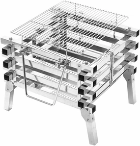 Stainless Steel Camping Folding Portable Barbecue Grill Charcoal Grill Wood Fire Bonfire Barbecue Stove
