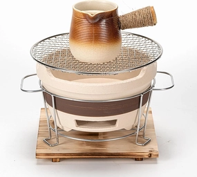 Stove for cooking tea around the fireplace, multifunctional old fashioned beater side stove, heating net red charcoal clay stove, outdoor camping barbecue stove.(Medium)