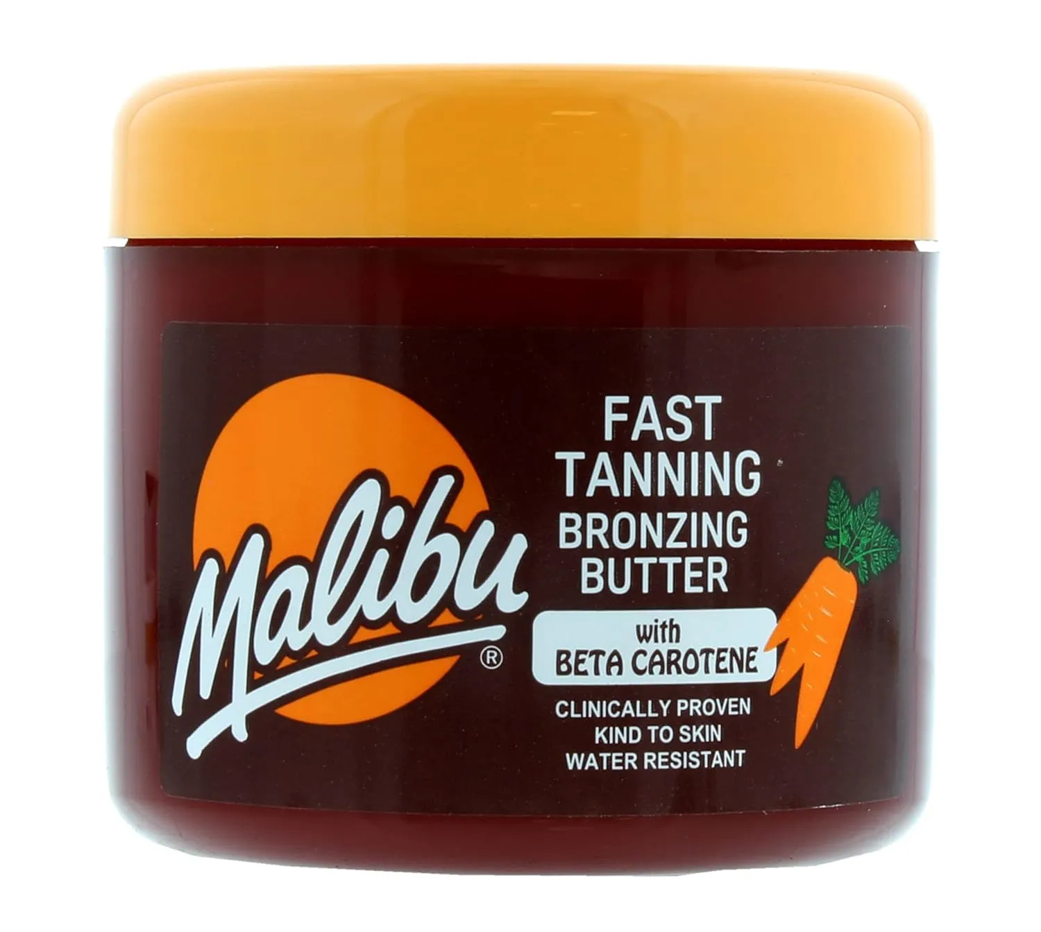 Sun Fast Tanning Bronzing Body Butter, 10.1 Fl Oz, Deep Tan Accelerator with Carrot, Beta Carotene and Vitamin E, Tropical Coconut, Water-Resistant, for Outdoor and Sunbed Use, Made in UK