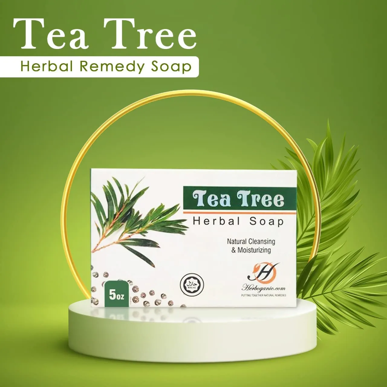 Tea Tree oil Herbal Soap | Pack of 3 of 5oz soap Bar | Natural Bar Soap for Face and Body | Hydrating and Nourishing | Suitable for Men and Women