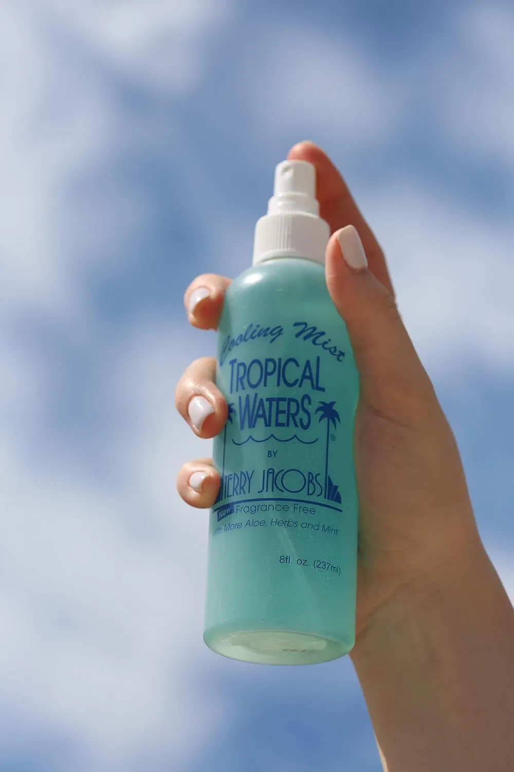 Terry Jacobs Tropical Waters Body & Facial Cooling Mist | Fragrance-Free, Hydrating, Moisturizing, Soothing, Skincare Spray for Face and Body | Cooling Spray for Hot Weather, Travel-Size | 4 Fl Oz