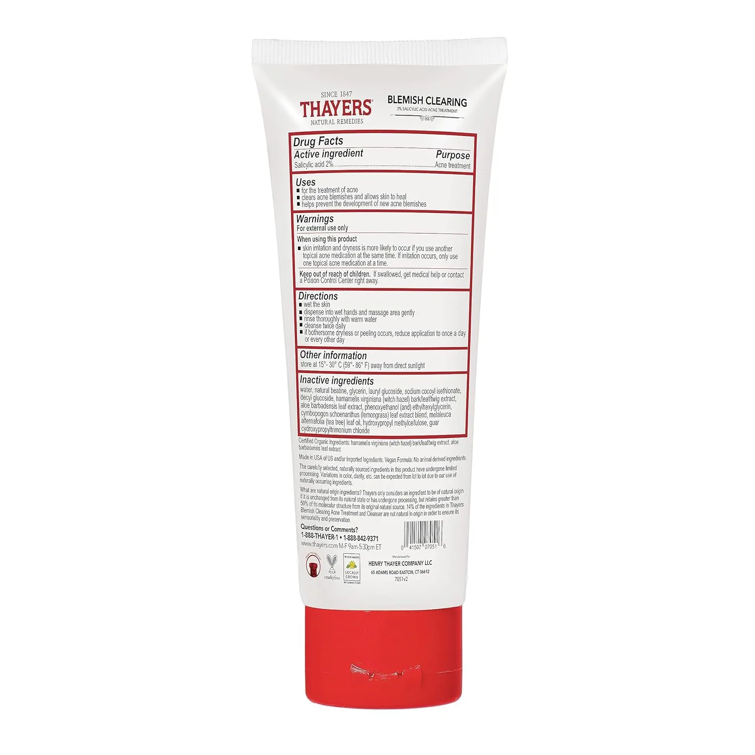 THAYERS Witch Hazel Blemish Cleanser, 4 Ounce