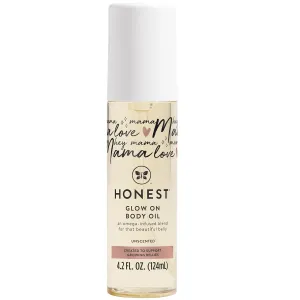 The Honest Company Honest Mama Hydrating and Soothing Glow On Body   Belly Oil | Plant Based, Hypoallergenic, Fragrance Free | 4.2 fl oz