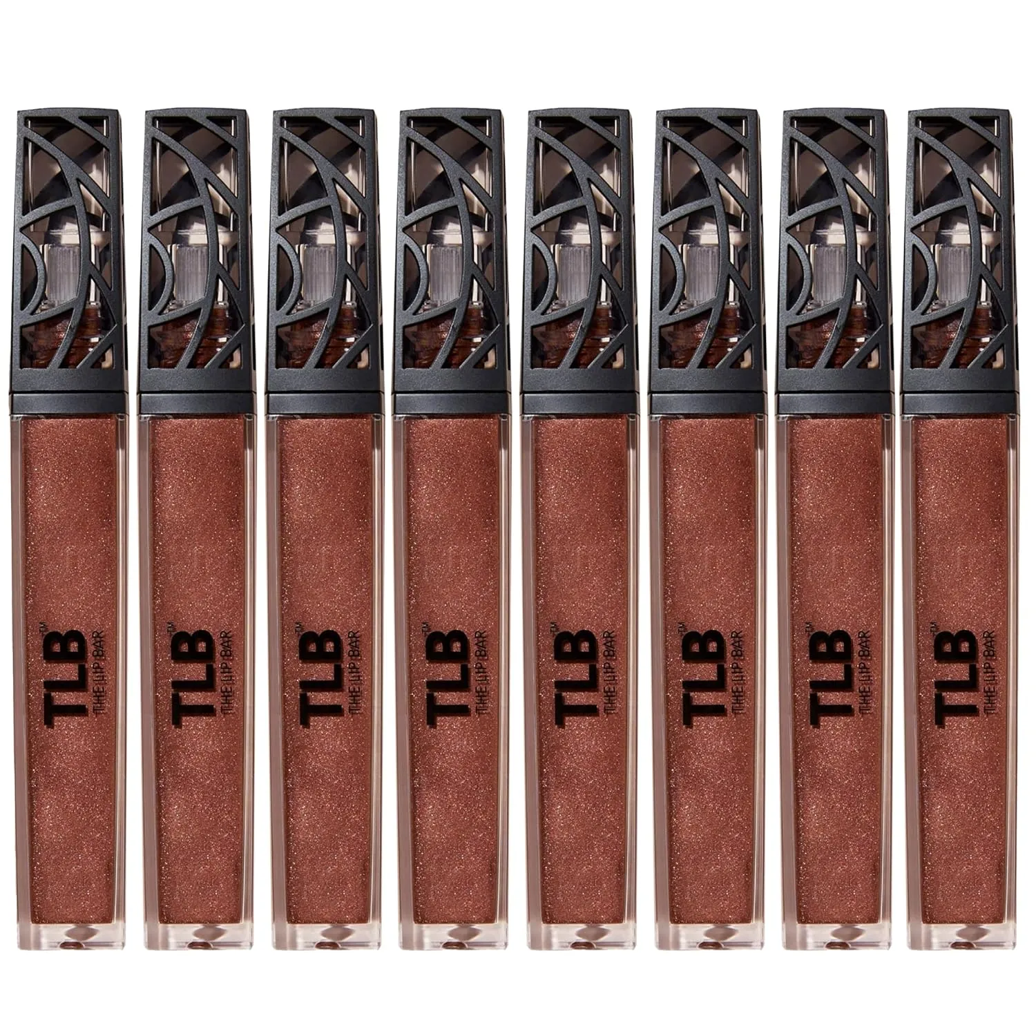 The Lip Bar Vegan Non-Sticky Lip Gloss, with Hydrating Shea Butter for a Lightweight, High Shine Finish, Extra - Brown Shimmer, 8 pack