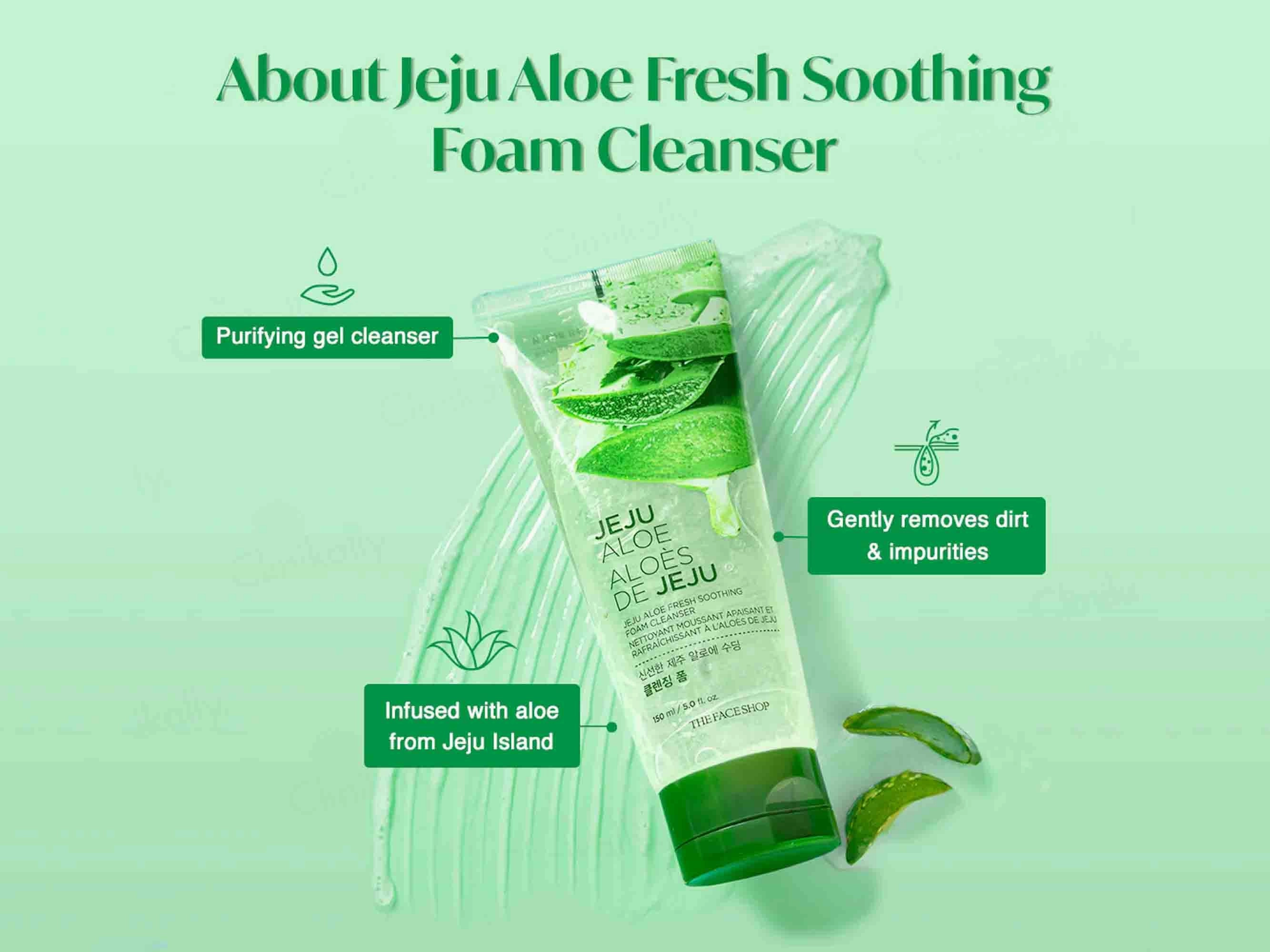 The Face Shop Jeju Aloe Fresh Soothing Foam Cleanser