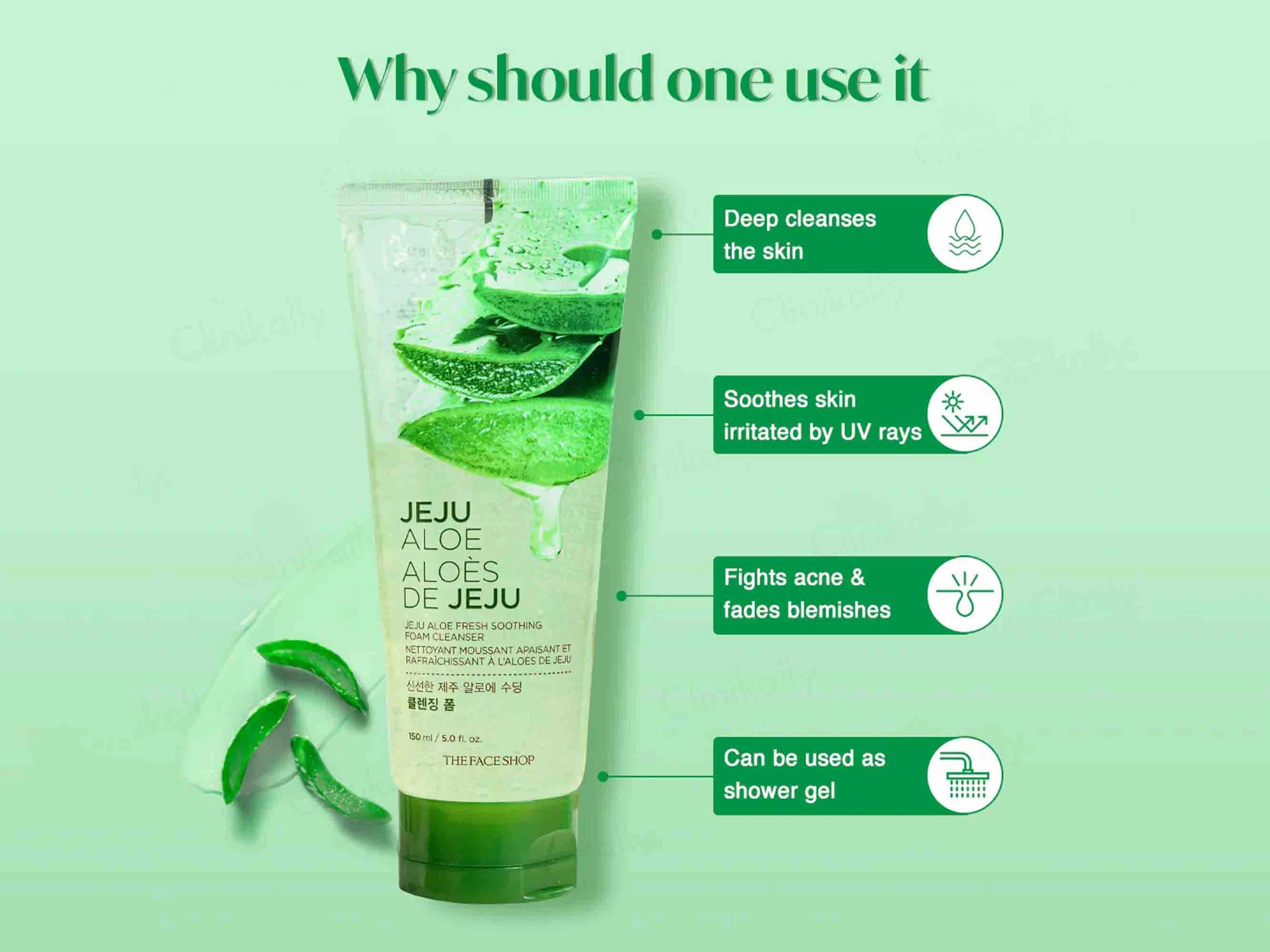 The Face Shop Jeju Aloe Fresh Soothing Foam Cleanser