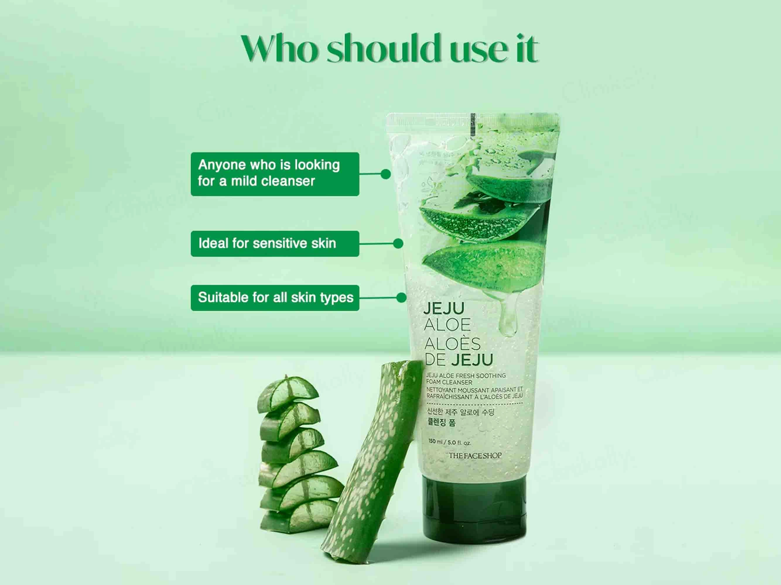 The Face Shop Jeju Aloe Fresh Soothing Foam Cleanser