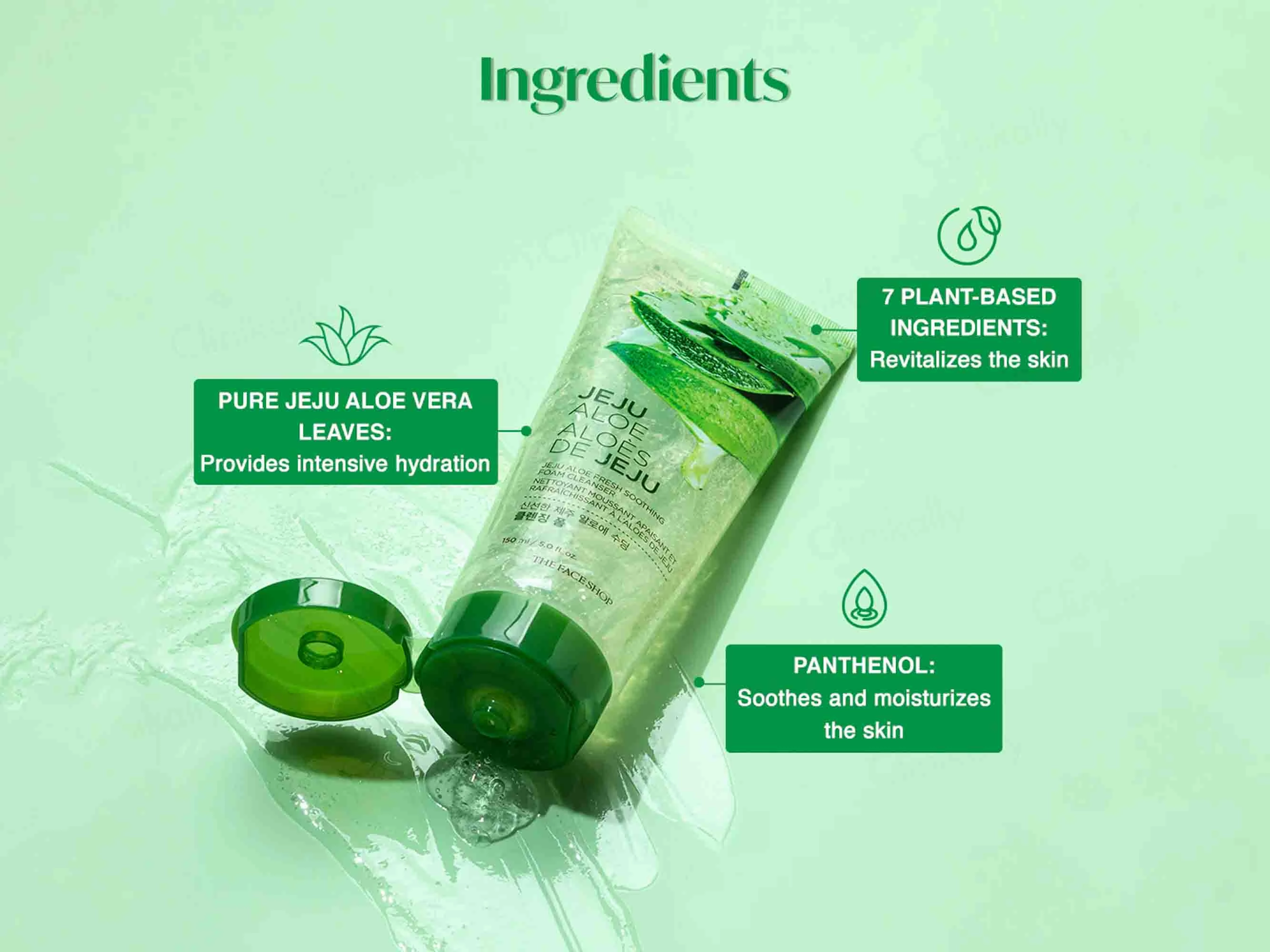 The Face Shop Jeju Aloe Fresh Soothing Foam Cleanser