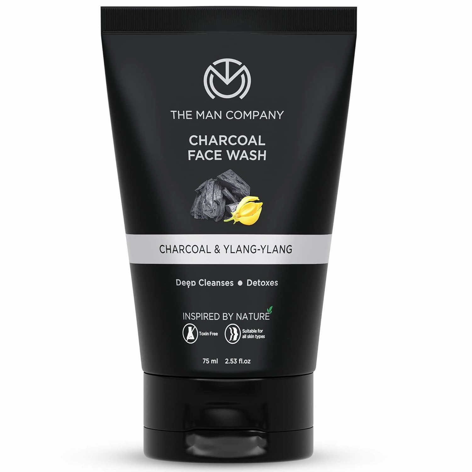 The Man Company Charcoal Face Wash Anti Pollution, Acne Oil Control Deep Cleansing Blackheads Removal All Skin Types - 75 Ml