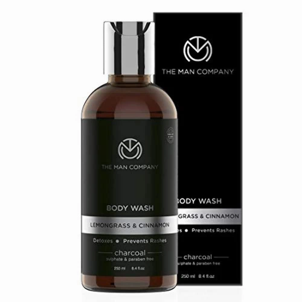 TheManCompany Activated Charcoal Body Wash - 250ml | Anti Pollution Body Wash for Deep Pore Cleansing | Removes Dirt & Impurities | Acne Control Shower Gel