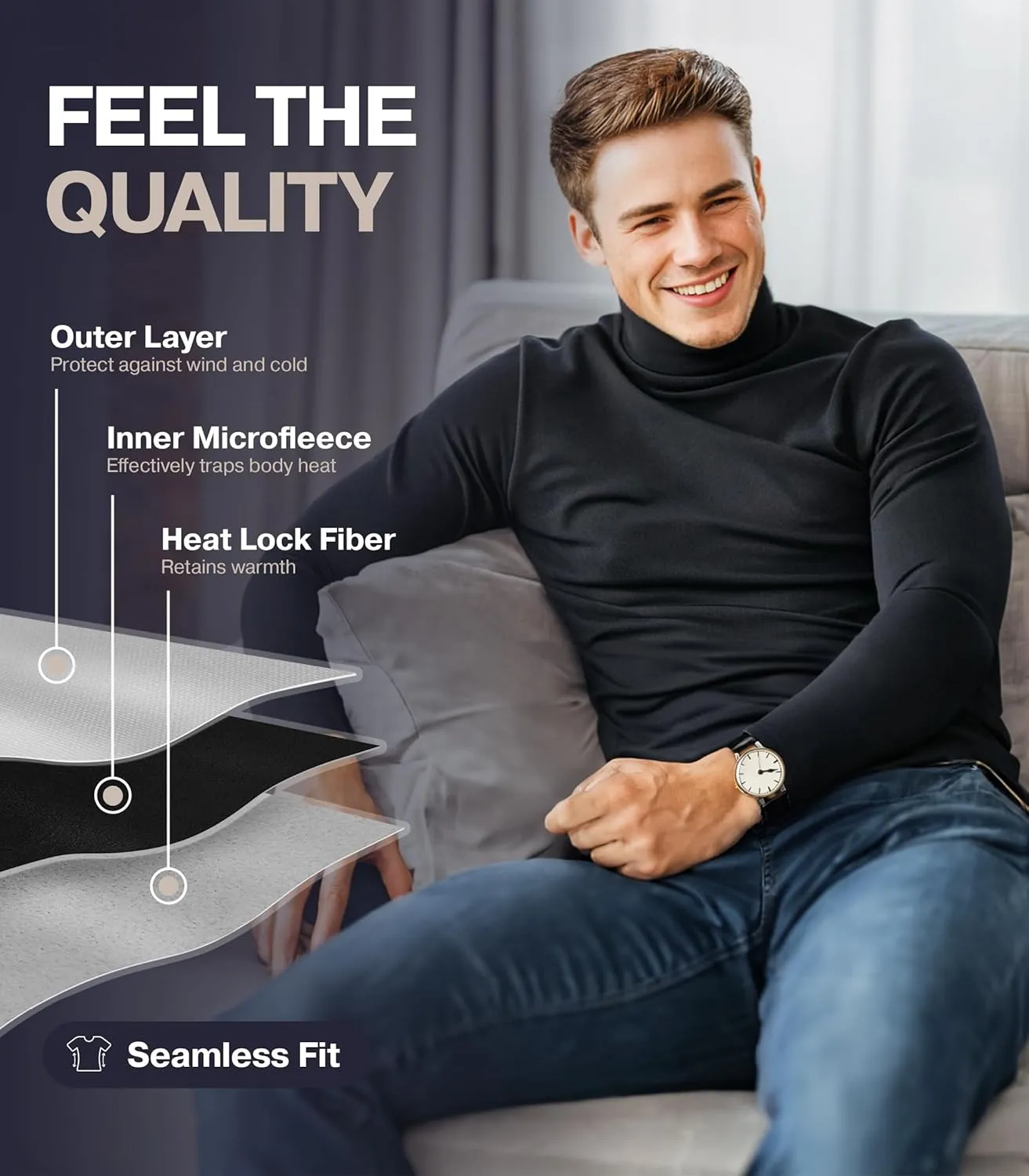 Thermajohn Thermal Shirts for Men Long Sleeve Thermal Compression Shirts for Men Base Layer Cold Weather