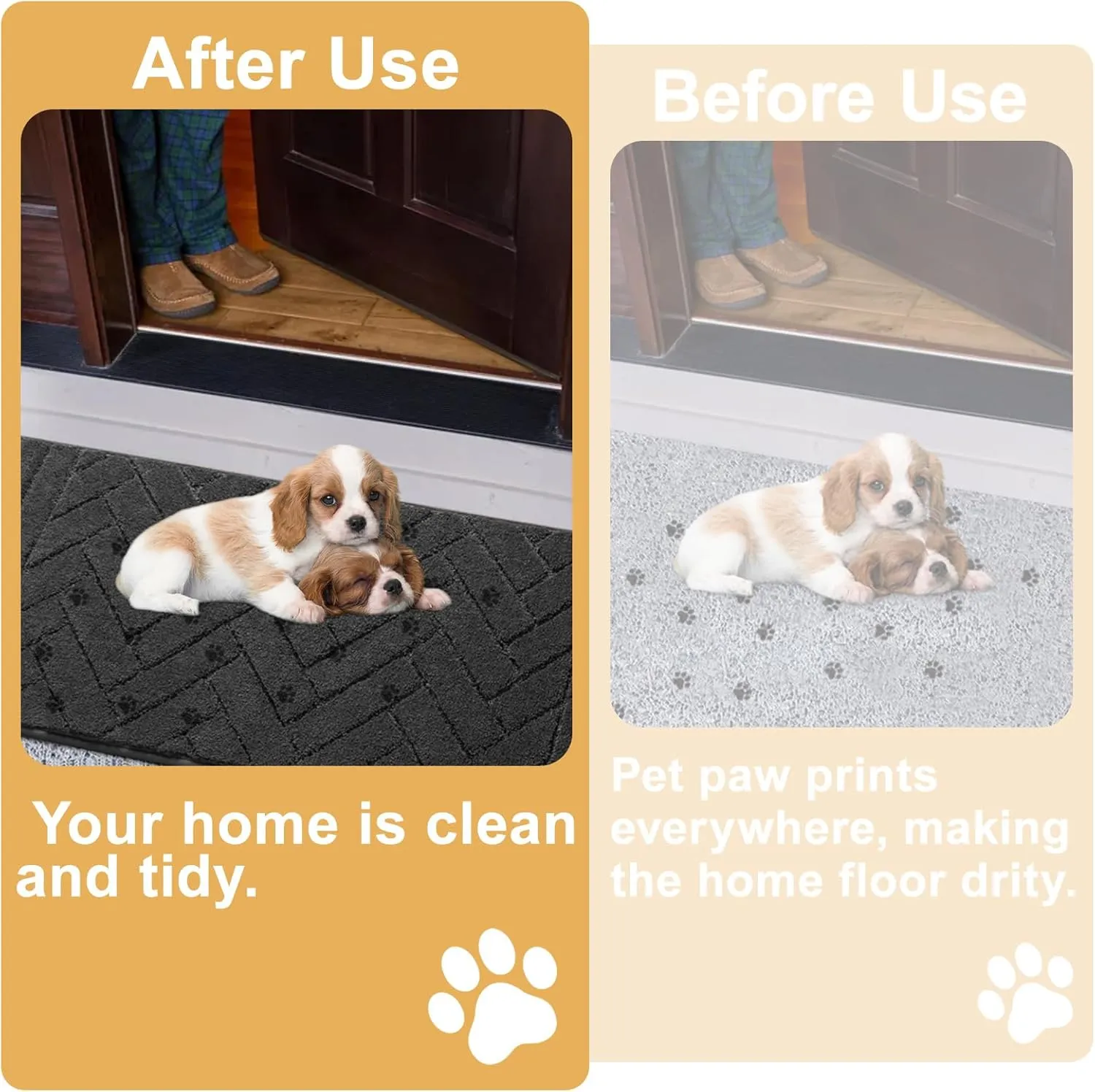 Tindbea Dog Bed Mat,Dirt Trapper Mud Mat for Dogs,Mud Mat for Dogs Large,Absorbent Door Mat Indoor for Muddy Paws,Soft Non-Slip Backing Pet Runner Rug for Inside Floor (20"x48",Charcoal)