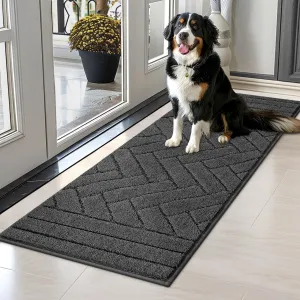 Tindbea Dog Bed Mat,Dirt Trapper Mud Mat for Dogs,Mud Mat for Dogs Large,Absorbent Door Mat Indoor for Muddy Paws,Soft Non-Slip Backing Pet Runner Rug for Inside Floor (20"x48",Charcoal)