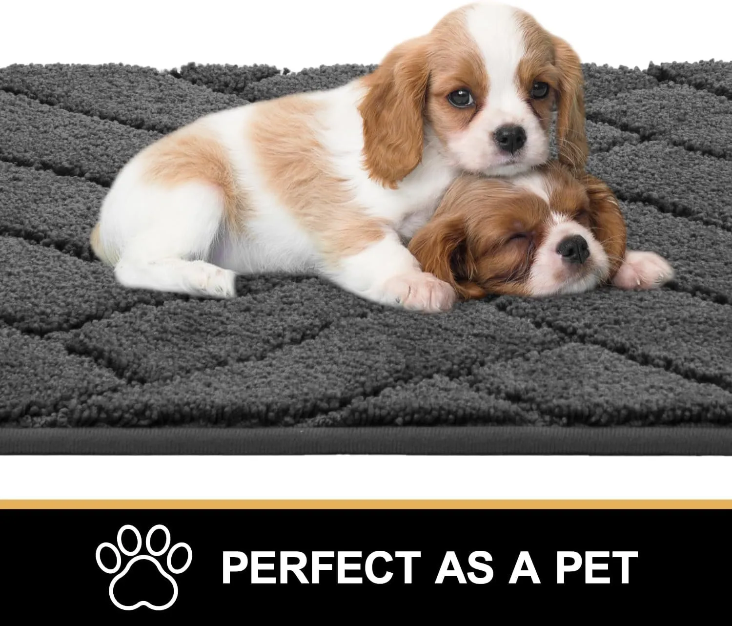 Tindbea Dog Bed Mat,Dirt Trapper Mud Mat for Dogs,Mud Mat for Dogs Large,Absorbent Door Mat Indoor for Muddy Paws,Soft Non-Slip Backing Pet Runner Rug for Inside Floor (20"x48",Charcoal)