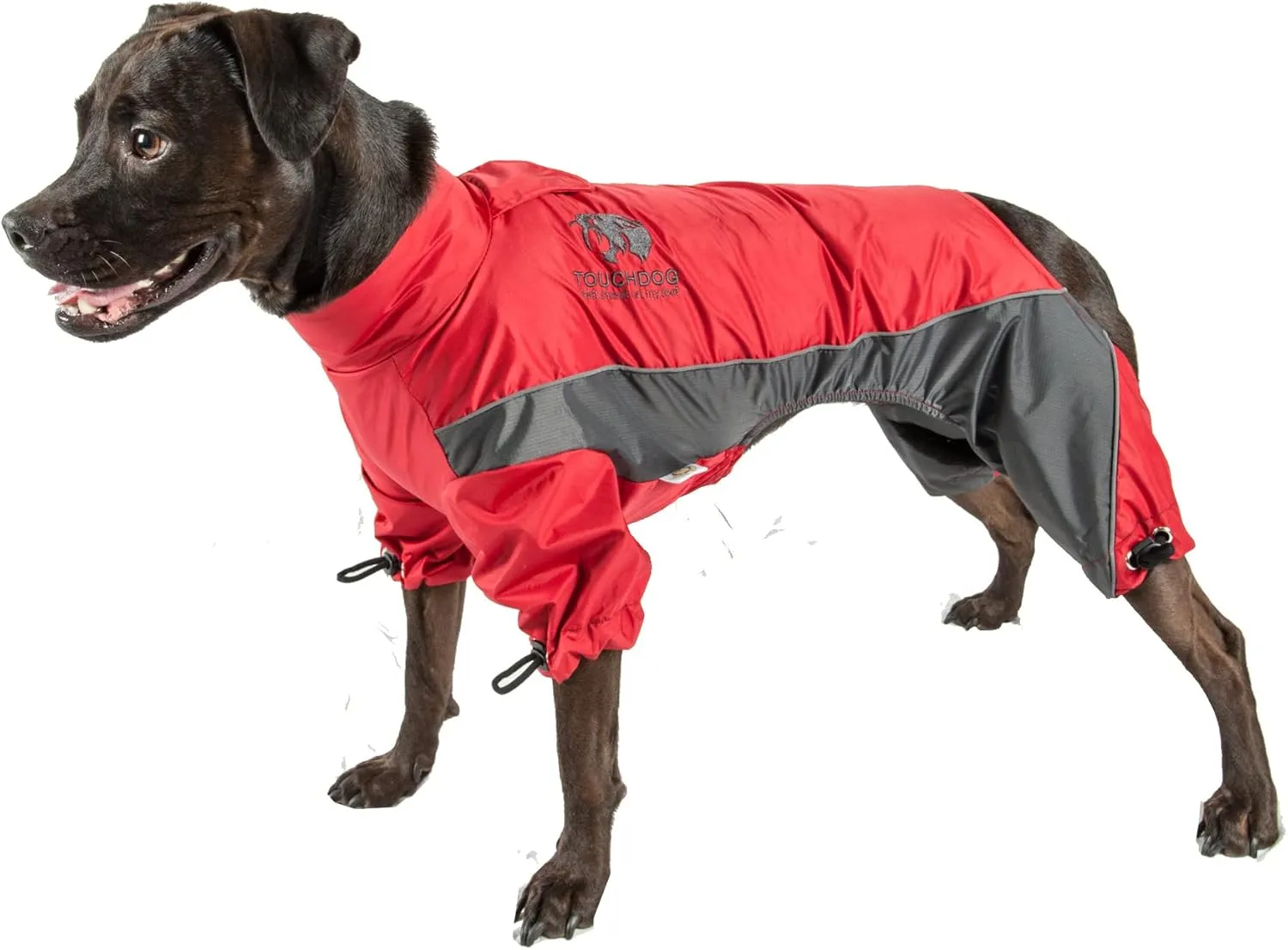 TOUCHDOG 'Quantum-Ice' Full Body Bodied Adjustable and 3M Reflective Pet Dog Coat Jacket w/ Blackshark Technology, Small, Red, Charcoal Grey