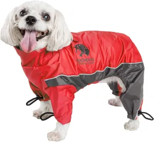 TOUCHDOG 'Quantum-Ice' Full Body Bodied Adjustable and 3M Reflective Pet Dog Coat Jacket w/ Blackshark Technology, Small, Red, Charcoal Grey
