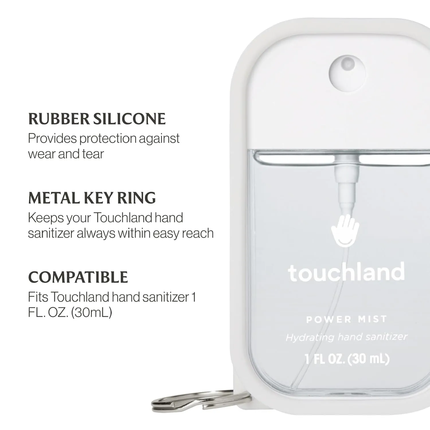 Touchland Hydrating Hand Sanitizer Spray Bundle, DREAM 5 Set (Watermelon, Berry, Beach Coco, Sandalwood Power Mists, Icy White Hand Mist Case), 1 FL. OZ. Travel Size