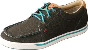 Twisted X Women's Kicks, Moc Toe, Charcoal & Turquoise, 8.5 M