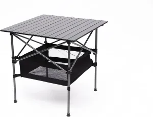 Ultra-Lightweight Aluminum Folding Camping Table with Carry Bag – 27.56x27.56x27.56in Square Outdoor Table for Beach, Picnics, BBQ & Indoor Use, Portable Roll-Up Design & Durable Construction