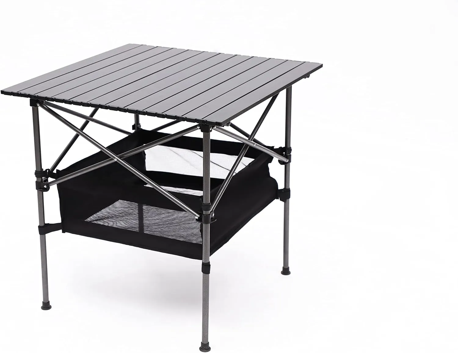 Ultra-Lightweight Aluminum Folding Camping Table with Carry Bag – 27.56x27.56x27.56in Square Outdoor Table for Beach, Picnics, BBQ & Indoor Use, Portable Roll-Up Design & Durable Construction