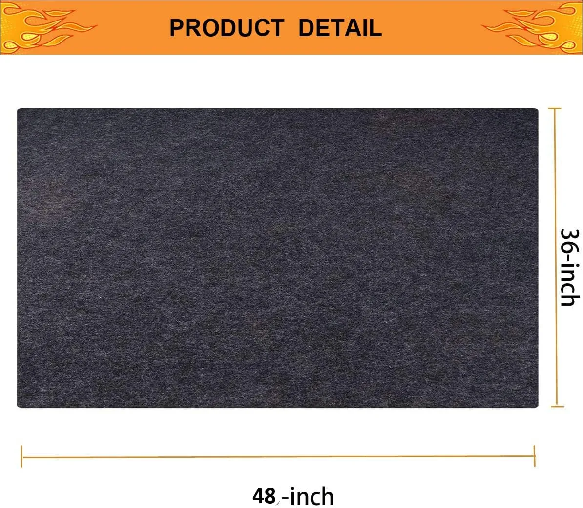 Under Grill Mat,Premium 36"x48"Absorbent Oil Protective mats for Deck &Patio,Grill Mat for Deck,Under Grill Floor Pad to Protect Deck,BBQ Mat for Under BBQ,Waterproof,Reusable