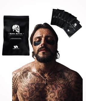 Under Eye Patch: men's under eye patch, brightens under eyes, anti-aging, collagen, charcoal, sea moss, Vitamins A, C, E, & K, reduces puffiness, moisturizes, all skin types