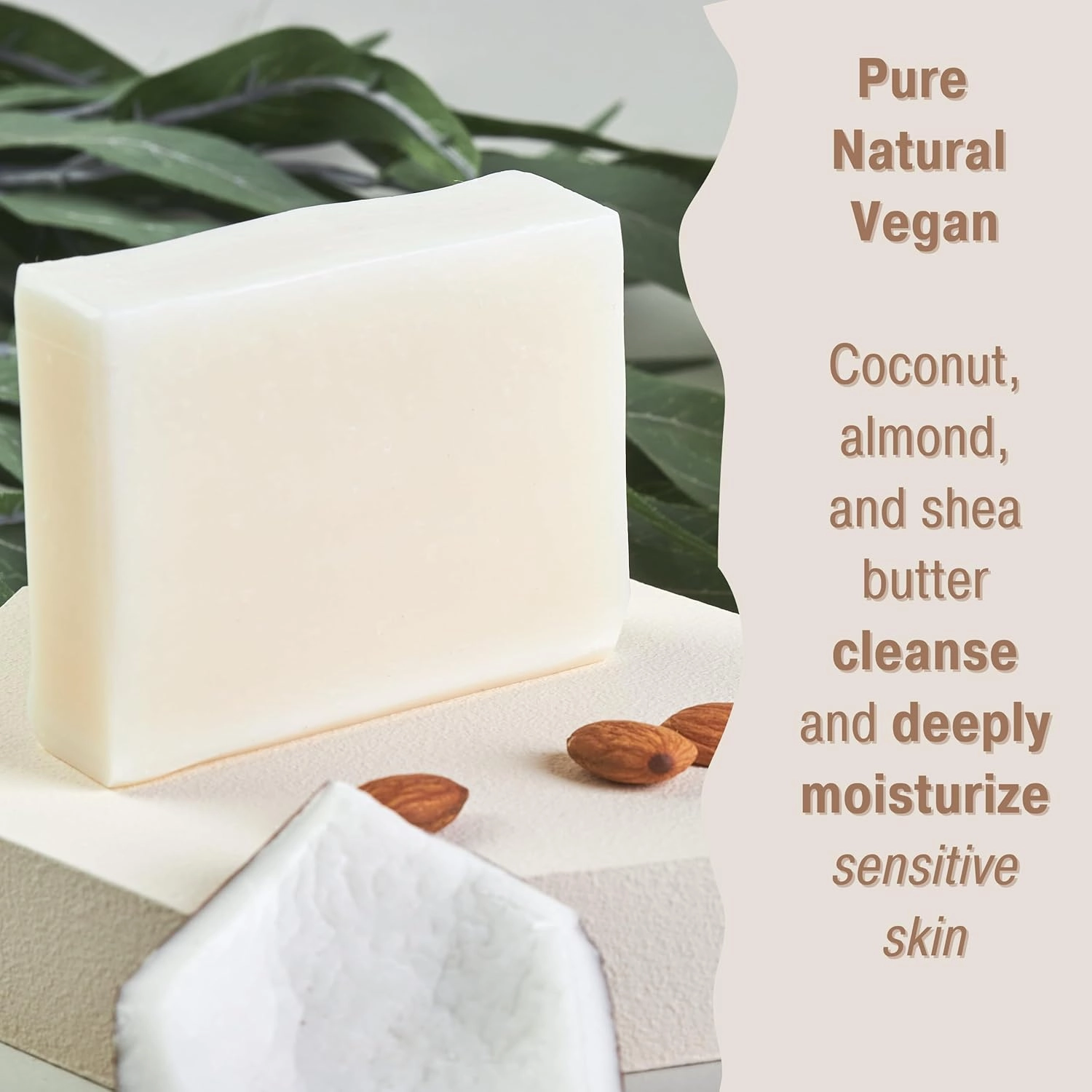 Unscented Soap (4-pack) | Fragrance Free Soap | Sensitive Skin Soap | All Natural Bar Soap for Women & Men | Natural Soap Bar | Body Soap Bars | Bath Soaps | Handmade Soap | Coconut Soap | Moisturizing Bar Soap | Vegan Non Toxic Bar Soap
