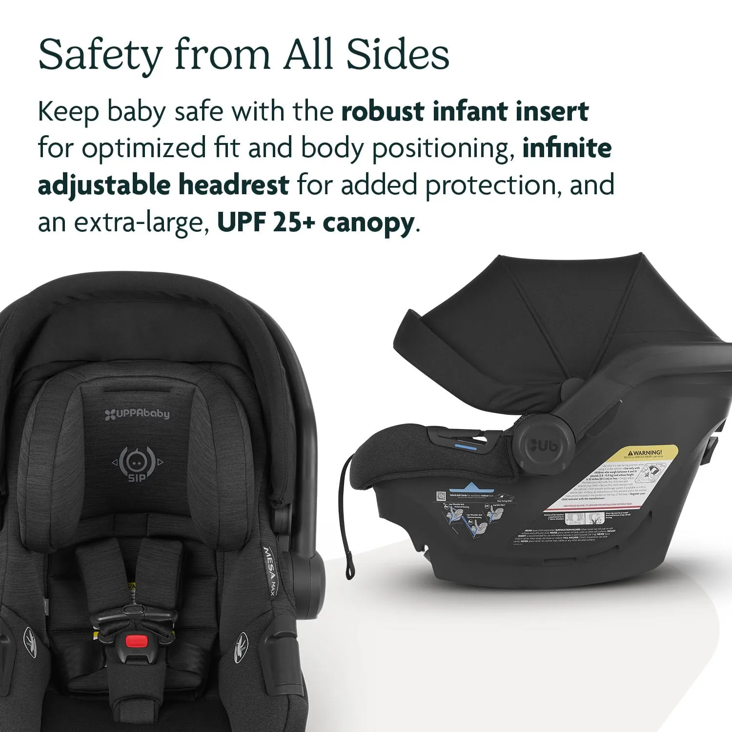 UPPAbaby Mesa Max Infant Car Seat/Base with Load Leg and Robust Infant Insert Included/Innovative Safety Features   Simple Installation/Direct Stroller Attachment/Jake (Charcoal)