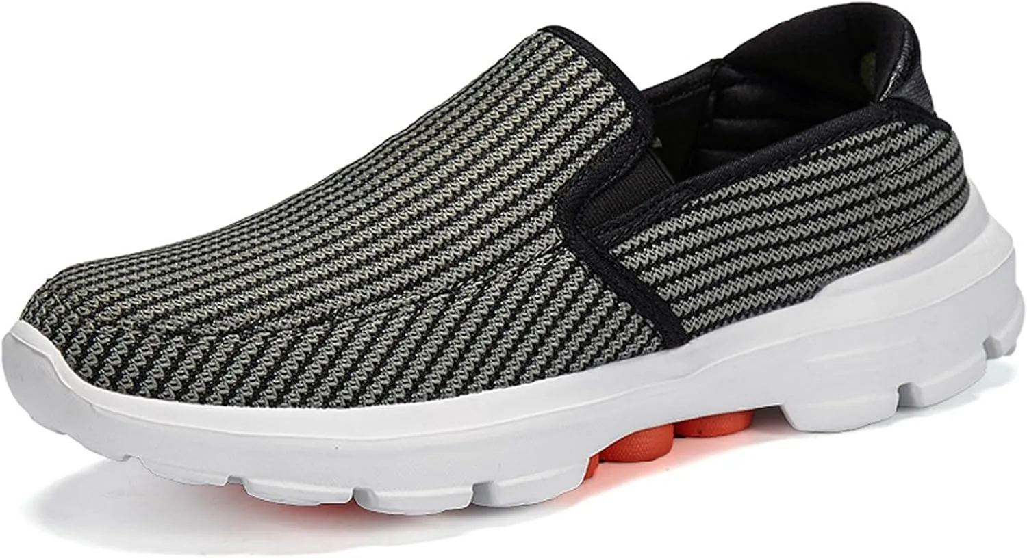 URLECHS Men's Lightweight Comfortable Slip-On Loafers,Microfiber High Elasticity Cushioning Anti-Slip Athletic Walking Shoes Casual Fashion Breathable Tennis Shoes Running Shoes