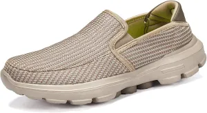 URLECHS Men's Lightweight Comfortable Slip-On Loafers,Microfiber High Elasticity Cushioning Anti-Slip Athletic Walking Shoes Casual Fashion Breathable Tennis Shoes Running Shoes