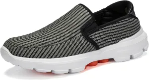 URLECHS Men's Lightweight Comfortable Slip-On Loafers,Microfiber High Elasticity Cushioning Anti-Slip Athletic Walking Shoes Casual Fashion Breathable Tennis Shoes Running Shoes