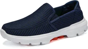 URLECHS Men's Lightweight Comfortable Slip-On Loafers,Microfiber High Elasticity Cushioning Anti-Slip Athletic Walking Shoes Casual Fashion Breathable Tennis Shoes Running Shoes