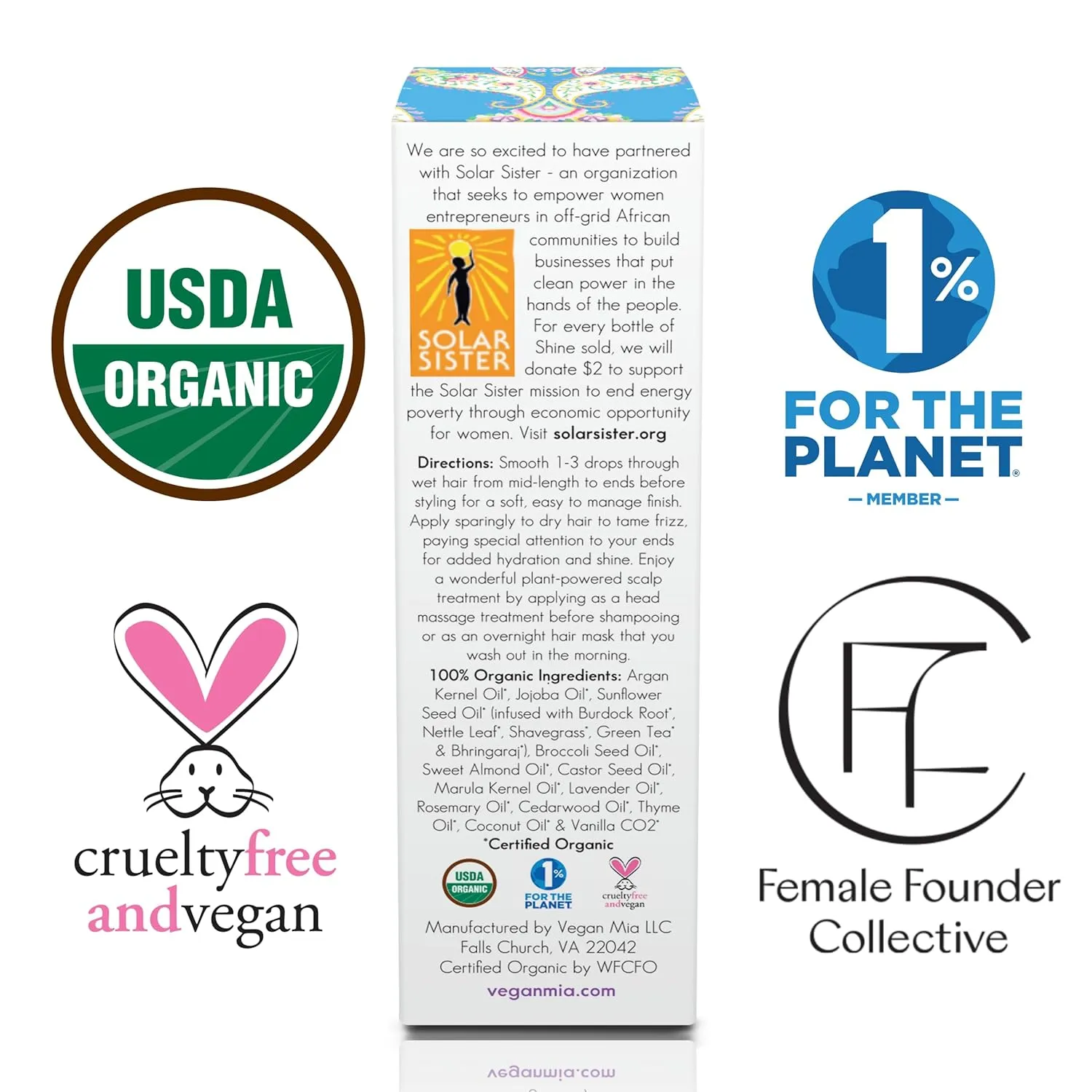 USDA Organic Rosemary Oil for Hair Growth with Castor, Jojoba & More by Vegan Mia | for Intense Nourishment & Dry Scalp Treatment - Get Healthier, Thicker & Shiny Hair Naturally (with Exclusive eBook)