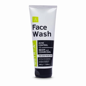Ustraa Face Wash Acne Control - With Neem & Charcoal 7.05oz - Acne Fighting Face Wash which Controls Oil, Prevents Acne, Especially for Oily Skin, SLS & Paraben-Free
