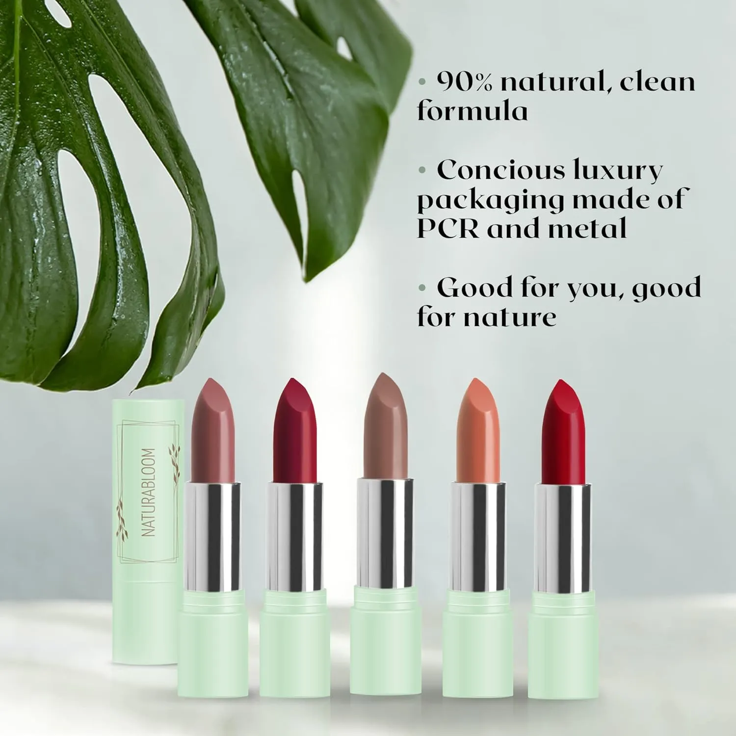 Vegan Lipstick (Almond) - Sensational One-Stroke Long Lasting Lipstick from Natural Oils & Butters - Full-Coverage Lip Color with Shea Butter & Coconut Extact - Premium Hydrating Lipsticks