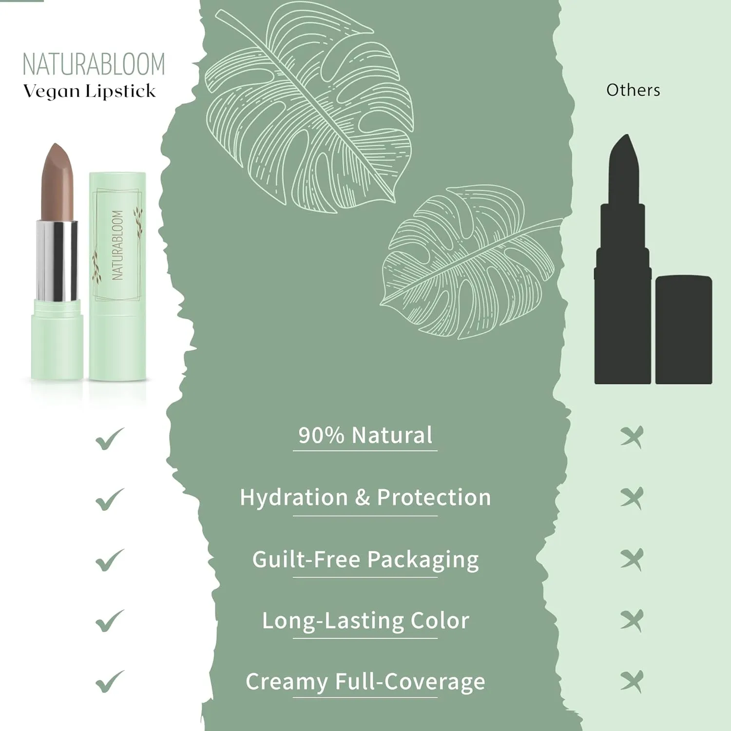 Vegan Lipstick (Hazel) - Sensational One-Stroke Long Lasting Lipstick from Natural Oils & Butters Full-Coverage Lip Color with Shea Butter & Coconut Extact - Premium Hydrating Lipsticks