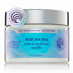 Watch & Sea Twist & Braid Out Soufflé - Nourishing Ingredients with Seaweed and Sea Kelp - Twist and Braid Cream for All Hair Types - 12 oz