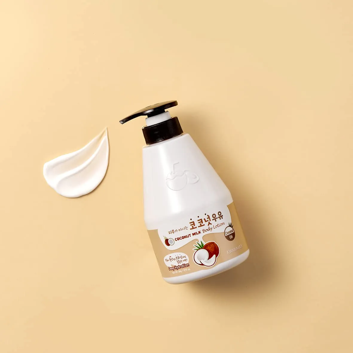 WELCOS Kwailnara Coconut Milk Body Lotion & Body Wash Set – Deeply Hydrating & Refreshing Korean Skincare Set with Coconut Extract, 560g / 19.75oz Each