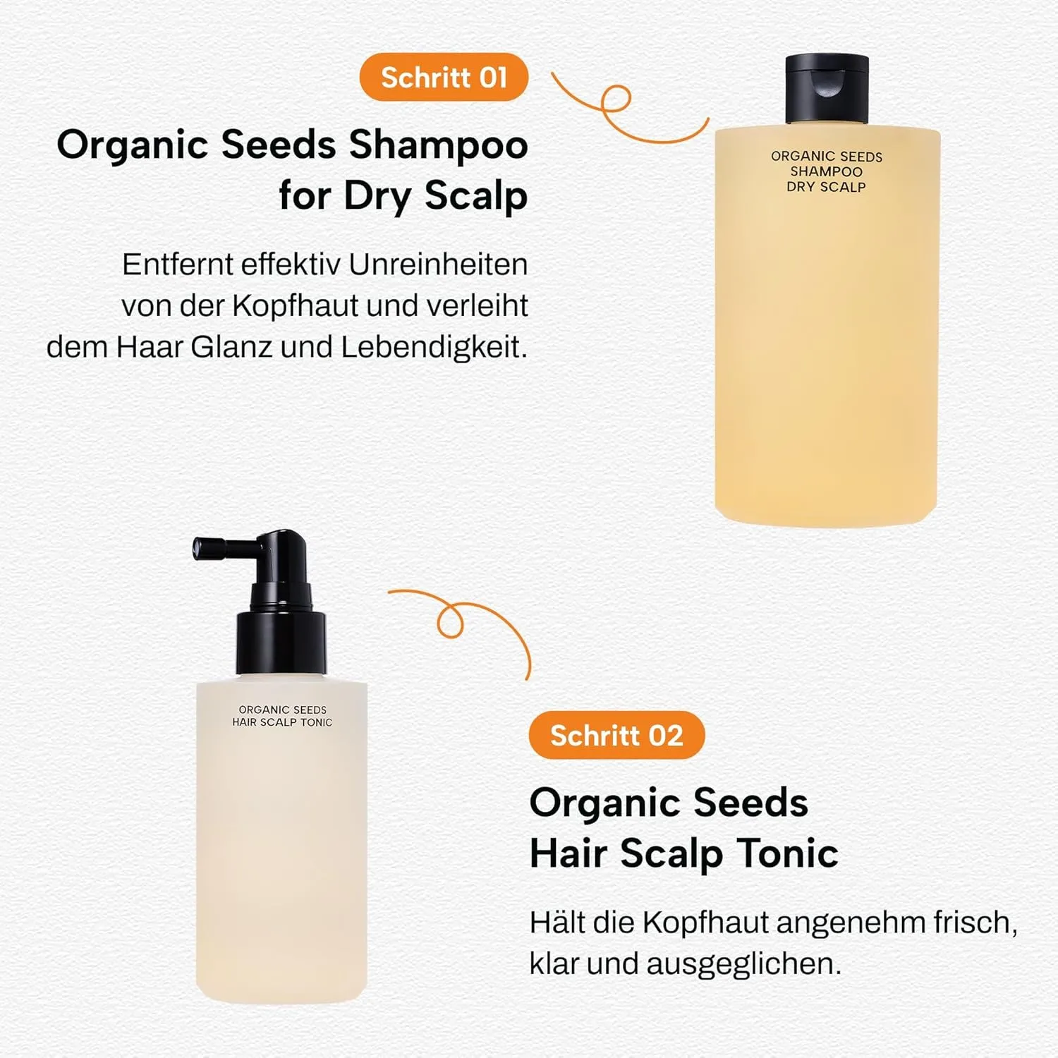 Whamisa Organic Seeds Shampoo for Dry Scalp, Fermented Postbiotic Formula for Refreshing Cleanse, Scalp Conditioning, Dandruff Care, Moisturizing, Hydrating (490ml)