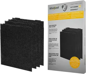Whirlpool 8171434KS Genuine Charcoal Pre-Filter - Whishield Anti-Microbial Activated Replacement Fit for Air Purifier AP51030K, AP45030K, APR45130L and WP500, Large 4 Pack