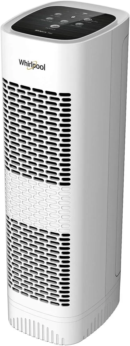 Whirlpool WPT80P Whispure True Hepa Air Purifier, Activated Carbon Advanced Anti-Bacteria, Ideal for Wildfire, Allergies, Odors, Pet Dander, Mold, Smoke and Germs, Large, White