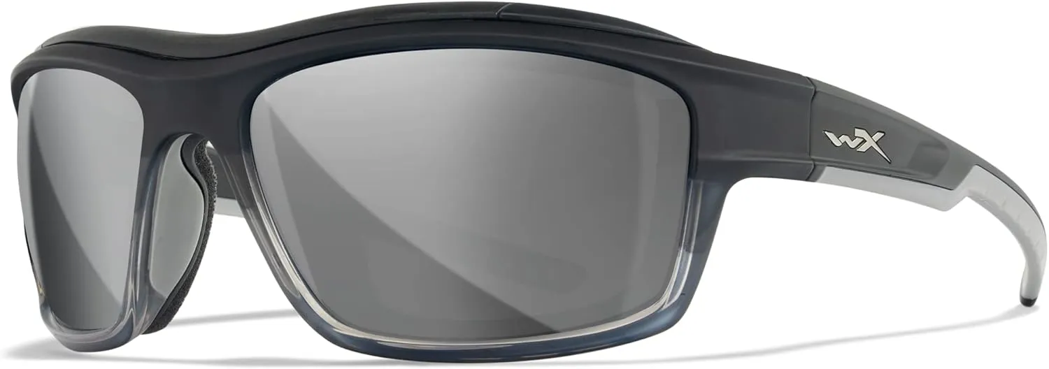 Wiley X WX Ozone Anti-Fog Increased Air Flow Gasket Sunglasses, Safety Glasses for Men and Women, UV Eye Protection for Outdoor, Fishing, and Biking Charcoal to Grey Frames, Silver Flash Lenses