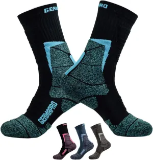 Women's Compression Hiking Socks Boot Socks w/Anti-Stress-Moisture Wicking Germanium & Coolmax Mild-Compression 1/2 Pairs