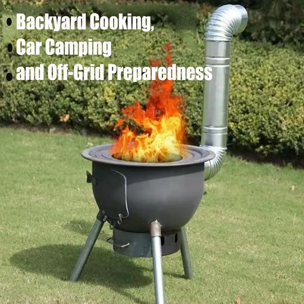 Wood Burning Stove for Outdoor Cooking, Heavy-Duty Rocket Stove, Windproof Wood Camping Stove for Cooking,Hiking,Backpacking, Multi-Functional Portable Detachable Firewood Stove