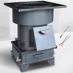 YVYKFZD Camping Wood Stove, Large Wood Burning Stove for Winter Camping, Outdoor Multifunctional Hot Tent Stove, for 2 to 3 People Picnic, BBQ, Hunting, Cooking (Size : 56.5x43.2cm)