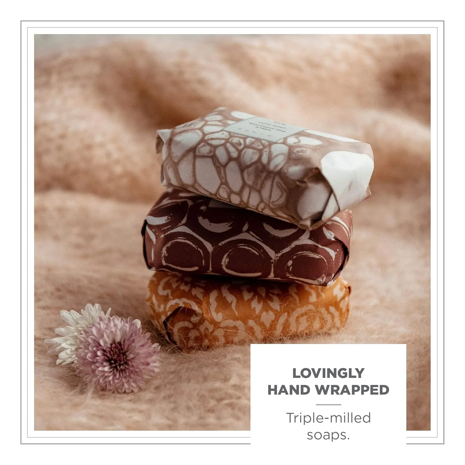 Zents Triple-Milled Luxe Bar Soap (Mandarin Fragrance) | Moisturizing Soap with Organic Shea Butter | Gentle Hand & Body Wash | Nourishes & Softens Skin | 5.7 oz