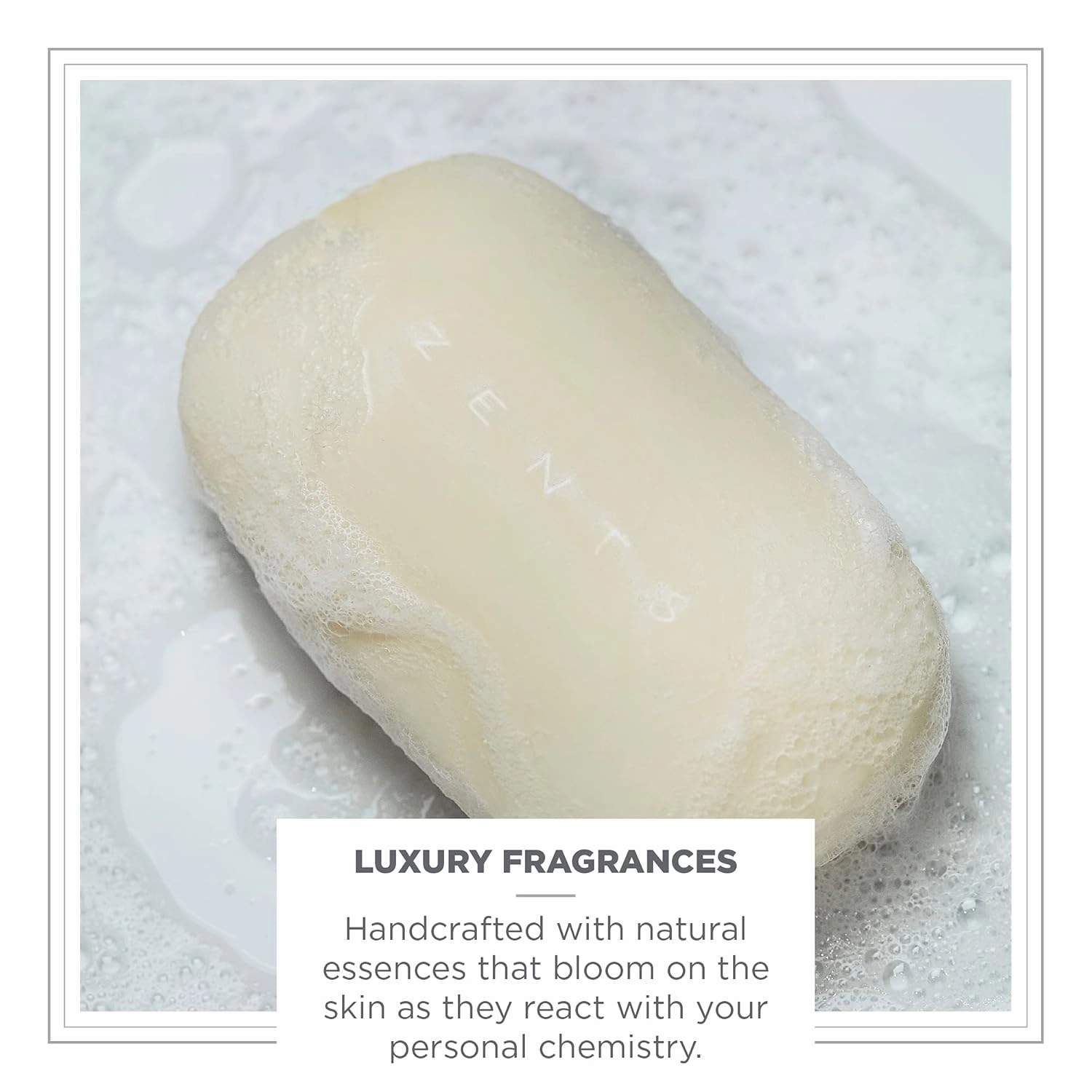 Zents Triple-Milled Luxe Bar Soap (Sun Fragrance) | Moisturizing Soap with Organic Shea Butter | Gentle Hand & Body Wash | Nourishes & Softens Skin | 5.7 oz