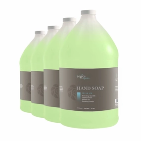 Zogics Organics Hand Soap – Luxurious Liquid Hand Soap Organic & Plant-Based Formula Made with Essential Oils, & Goat’s Milk, Great for Hand Soap Refills in Facilities (Fresh Air Scent, 4 Gallon Case)